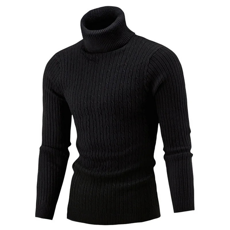 2025 Winter Men Warm Turtleneck Sweater Mens Rollneck Warm Knitted Sweater Keep Warm Men Casual Jumper Knit Woolen Sweater