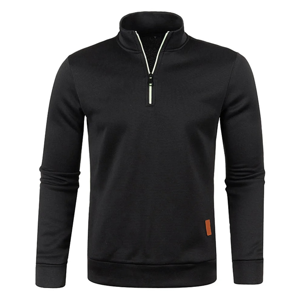 Men Sweatshirts Spring Thicker PulloverHalf Zipper Pullover for Male Hoody Man Sweatshir Autumn Solid Color Turtleneck Sweaters
