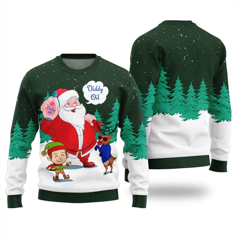 Merry Christmas Funny Ugly Sweater Men Women Festival Clothes Pullover Top Crewneck Xmas 3d Printed Dance Santa Claus Sweaters