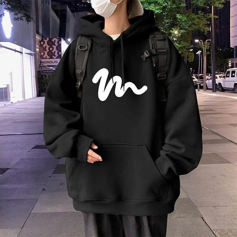 Sweater Men 2024 New Autumn and Winter Hooded American Couple Hoodies Fashion Casual Thickened Velvet Jacket Versatile Trend