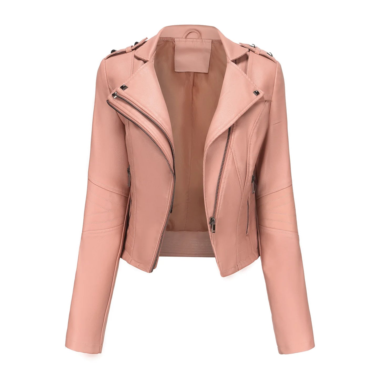 Leather coat spring women leather jacket slim motorcycle clothing Zipper fashion jackets and coats black high-quality clothing