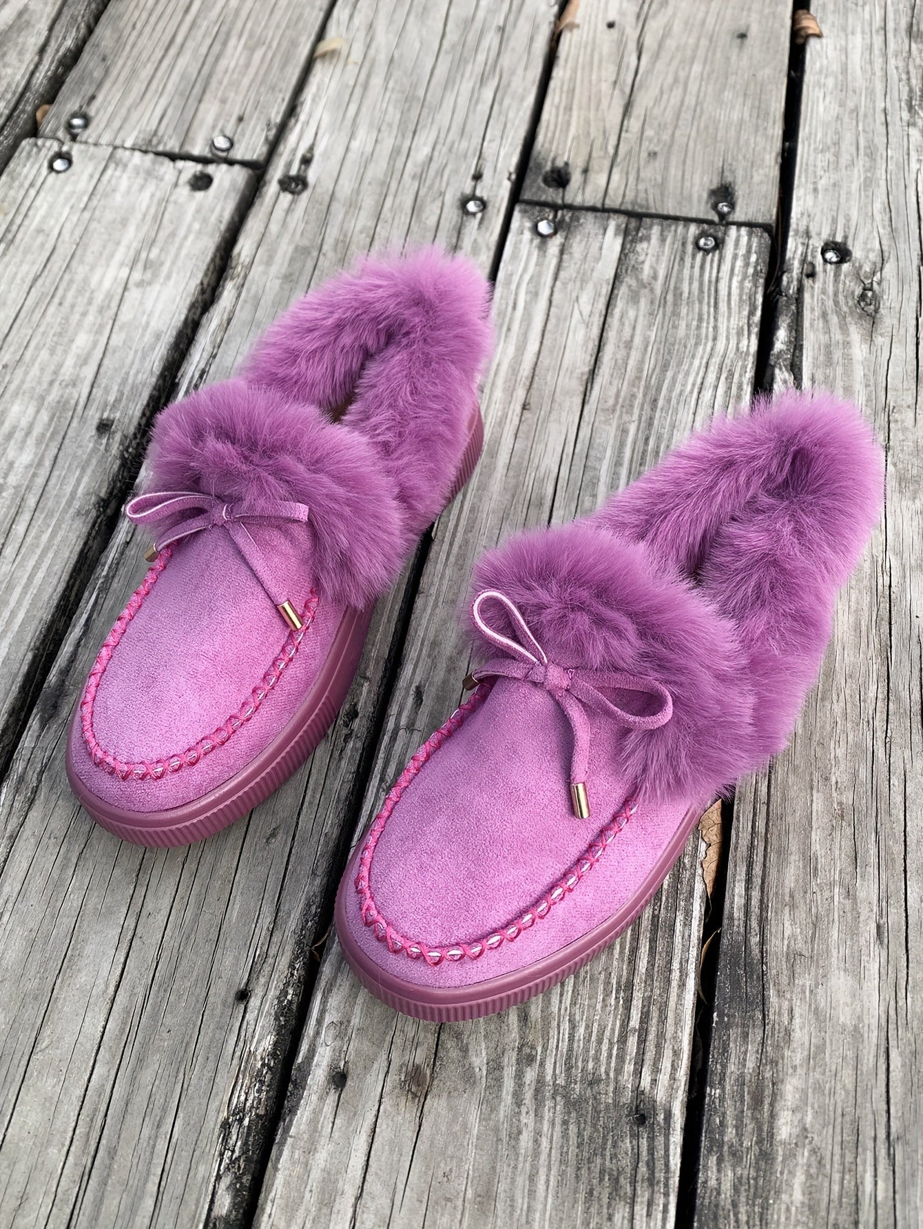 Cozy Fluffy Boots for Women - Soft Platform, Thermal Lining, Round Toe, Non-slip Sole, Warm and Comfortable Winter Boots with Soft Sole for Snowy Days - Perfect for Cold Weather