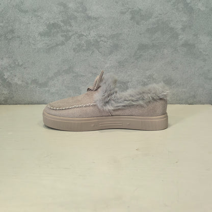 1PC Fleece Lined Snow Boots for Women, Short Flat and Warm Winter Boots with Smooth Color Laces