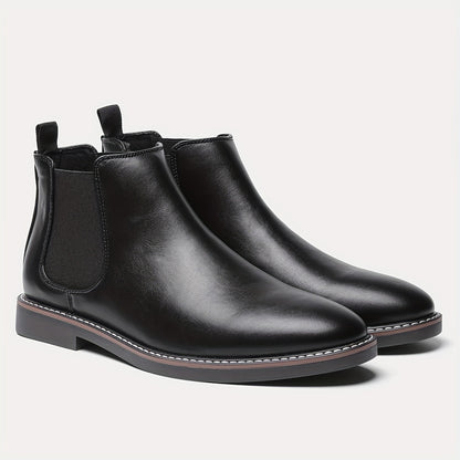 Men'S Chelsea Boots - Classic Ankle Boots with Elastic Closure, Glossy Black Faux, Cushioned Insole & Non-Slip PVC Sole - Formal & Casual Shoes for Everyday, Office, Events - Extended Sizes up to EU 46 (US Men'S 12) - Model #