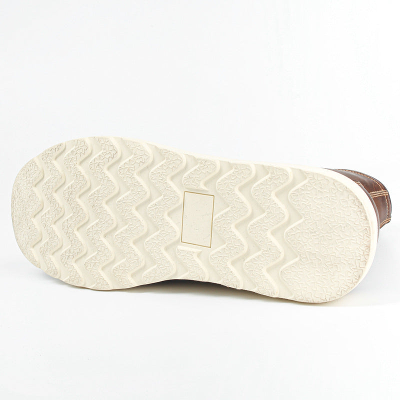 Genuine Leather Men's Boots Vintage Tooling Boots Man Short Boot Rhubarb Boots Men's High Top Men's Shoes Leather