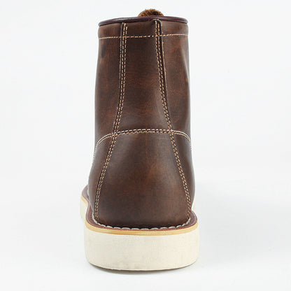 Genuine Leather Men's Boots Vintage Tooling Boots Man Short Boot Rhubarb Boots Men's High Top Men's Shoes Leather