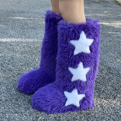 2024 Stylish Plush Women's Snow Boots - Fashion High Heel Winter Boots with Soft Faux Fur Lining and Anti-Slip Sole - Perfect for Cold Weather and Outdoor Activities