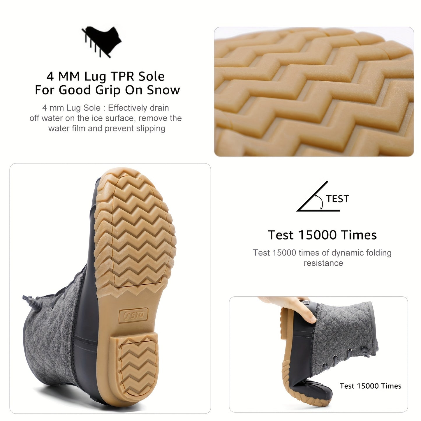 Waterproof Quilted Snow Boots for Women - Winter Boots, Insulated, Warm, Comfortable, and Stylish Snow Shoes