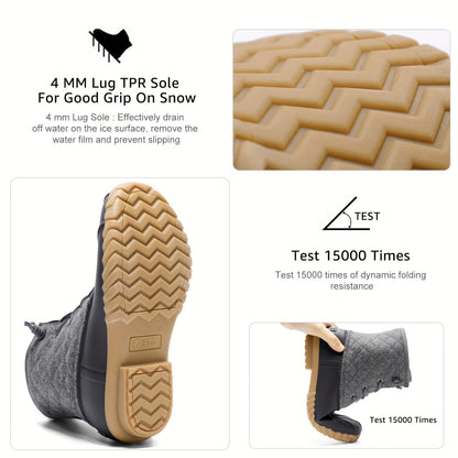 Waterproof Quilted Snow Boots for Women - Winter Boots, Insulated, Warm, Comfortable, and Stylish Snow Shoes