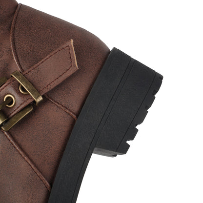 Stylish Retro Mid-Calf Boots - Women's Faux Suede, Fleece Lined, Low Heel, Zipper Closure Winter Boots for Cold Weather - Perfect for Casual Outings