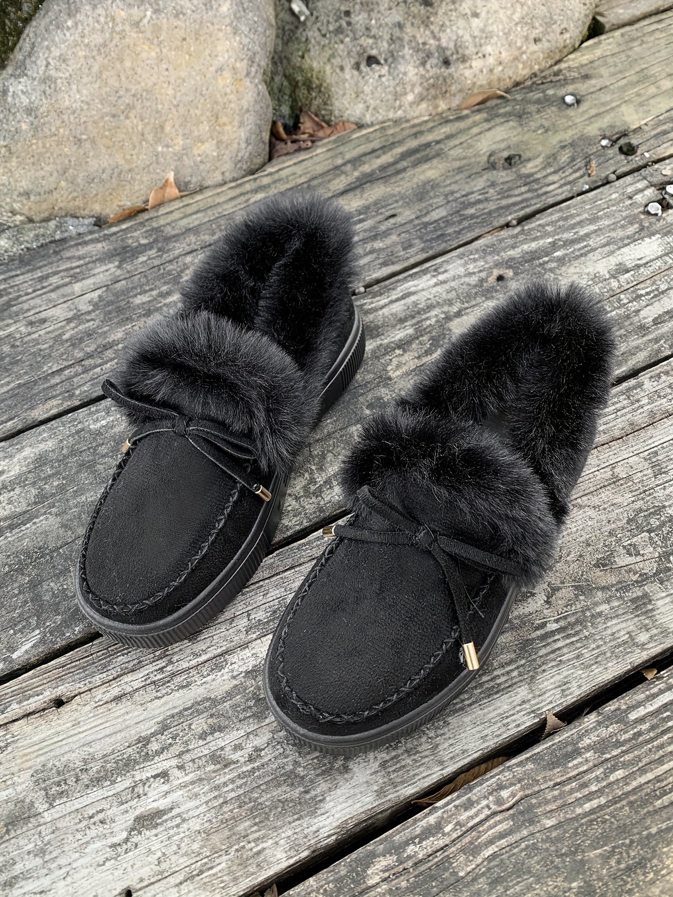 Cozy Fluffy Boots for Women - Soft Platform, Thermal Lining, Round Toe, Non-slip Sole, Warm and Comfortable Winter Boots with Soft Sole for Snowy Days - Perfect for Cold Weather
