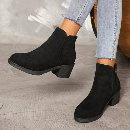 Women's Fashion Platform Ankle Boots with Zipper Closure, Comfortable And Warm Winter Boots for Women