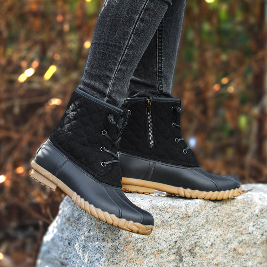 Waterproof Quilted Snow Boots for Women - Winter Boots, Insulated, Warm, Comfortable, and Stylish Snow Shoes