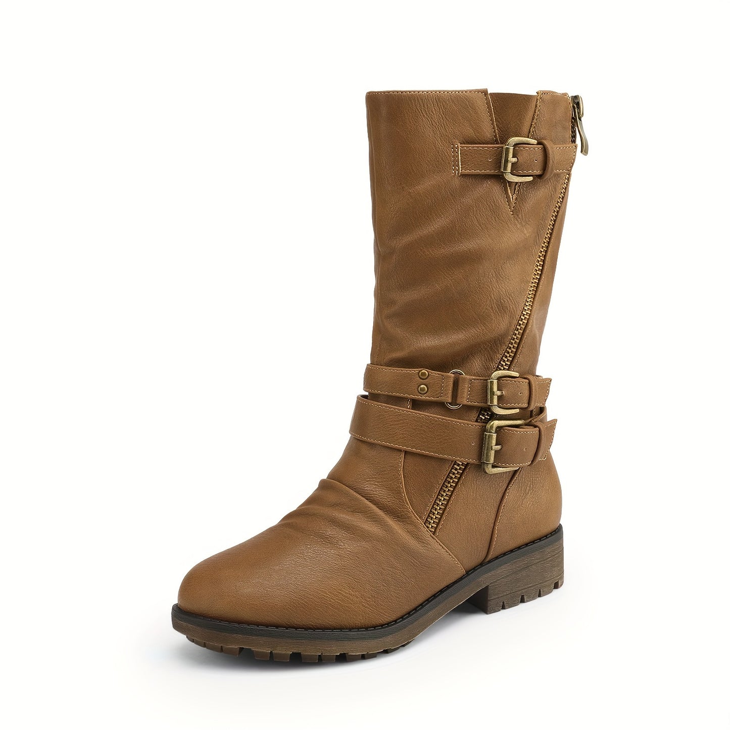 DREAM PAIRS KIDS Girls Fashion Comfortable Buckle Zipper Knee High Winter Boots