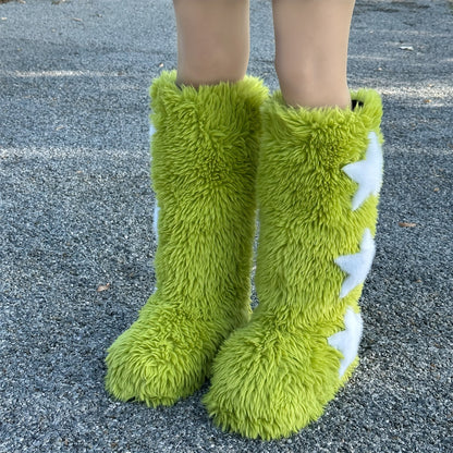 2024 Stylish Plush Women's Snow Boots - Fashion High Heel Winter Boots with Soft Faux Fur Lining and Anti-Slip Sole - Perfect for Cold Weather and Outdoor Activities