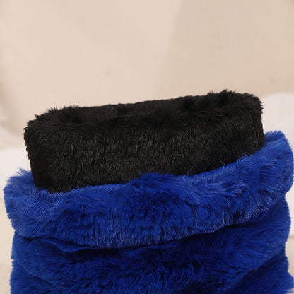 Women'S Plush Winter Boots - Soft Warm Slip-On Mid-Heel Round Toe with Plush & TPR Sole, All-Season Cozy BrownRedOrange - Slip-Resistant, Winter Boots, Seasonal Footwear, Comfortable Footwear