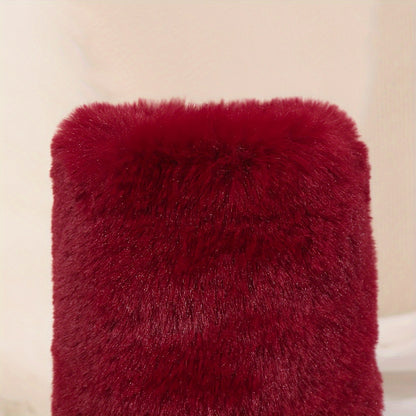 Women'S Plush Winter Boots - Soft Warm Slip-On Mid-Heel Round Toe with Plush & TPR Sole, All-Season Cozy BrownRedOrange - Slip-Resistant, Winter Boots, Seasonal Footwear, Comfortable Footwear