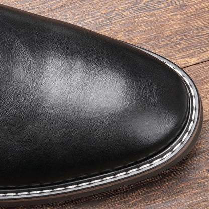 Men'S Chelsea Boots - Classic Ankle Boots with Elastic Closure, Glossy Black Faux, Cushioned Insole & Non-Slip PVC Sole - Formal & Casual Shoes for Everyday, Office, Events - Extended Sizes up to EU 46 (US Men'S 12) - Model #