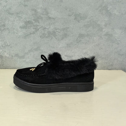 1PC Fleece Lined Snow Boots for Women, Short Flat and Warm Winter Boots with Smooth Color Laces