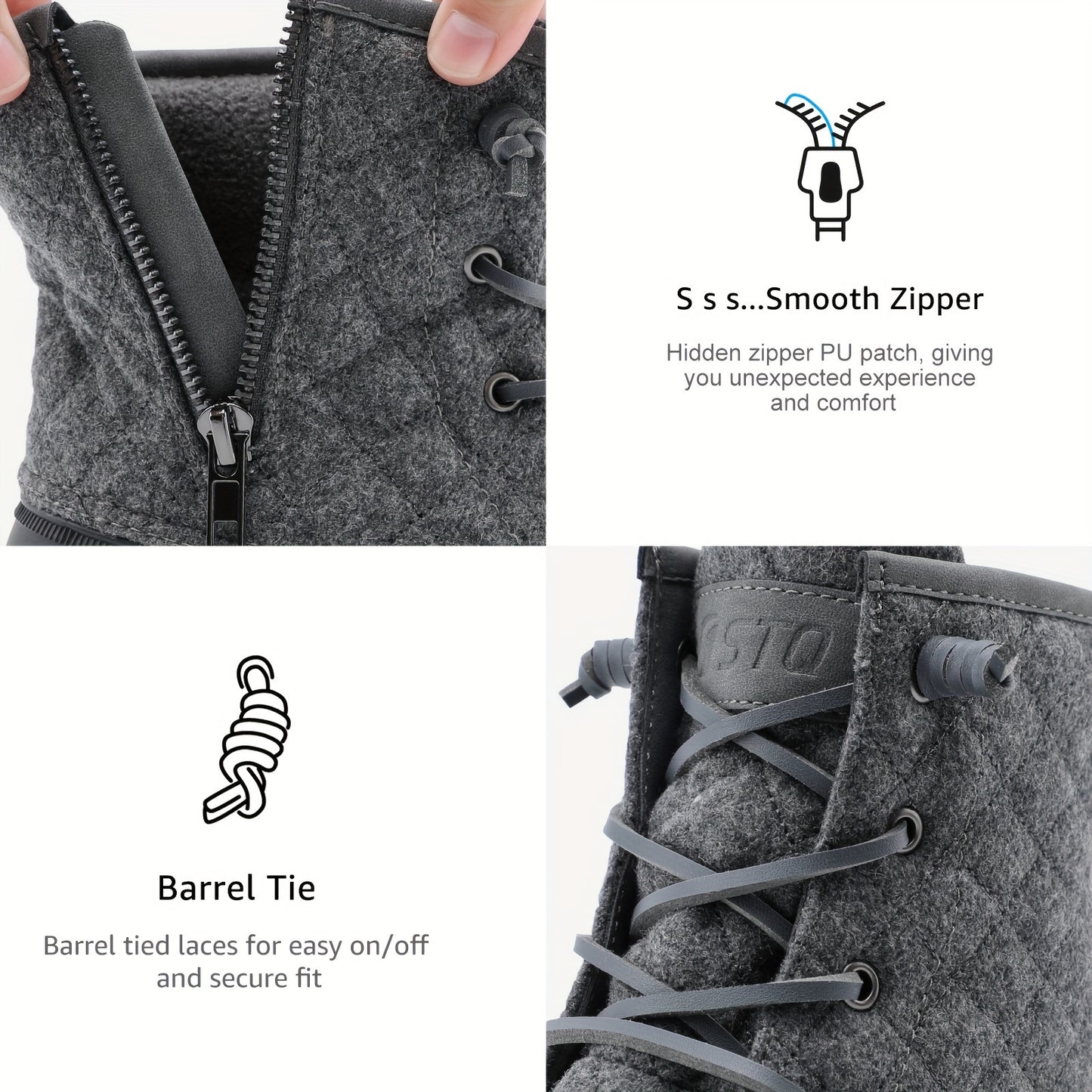 Waterproof Quilted Snow Boots for Women - Winter Boots, Insulated, Warm, Comfortable, and Stylish Snow Shoes