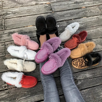 Cozy Fluffy Boots for Women - Soft Platform, Thermal Lining, Round Toe, Non-slip Sole, Warm and Comfortable Winter Boots with Soft Sole for Snowy Days - Perfect for Cold Weather