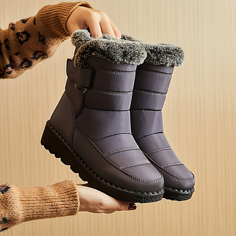 Cozy Mid Calf Snow Boots for Women - Soft Plush Lined, Comfortable, Warm, and Water-Resistant Winter Boots with Anti-Slip Sole and Easy Pull-On Design - Perfect for Casual Outdoor Activities