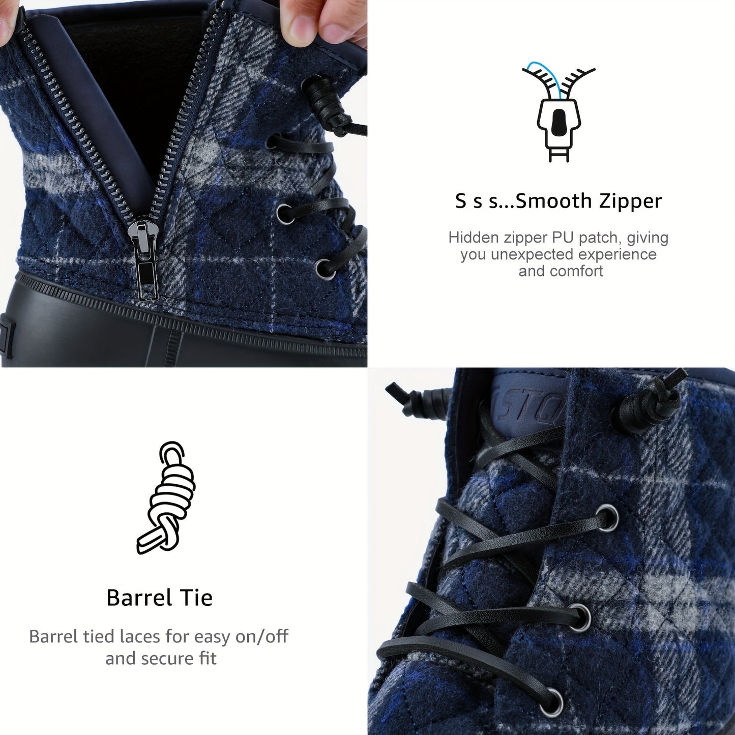 Waterproof Quilted Snow Boots for Women - Winter Boots, Insulated, Warm, Comfortable, and Stylish Snow Shoes