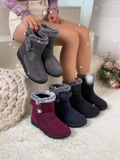 Cozy Mid Calf Snow Boots for Women - Soft Plush Lined, Comfortable, Warm, and Water-Resistant Winter Boots with Anti-Slip Sole and Easy Pull-On Design - Perfect for Casual Outdoor Activities