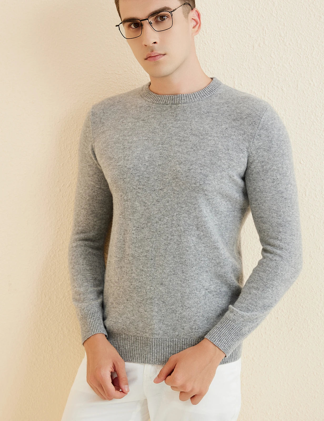 Sweater for Men 100% Merino Wool Knit Sweaters New Fall Winter Warm Long Sleeve Pullover Male Soft Jumper Korean Luxury Clothing