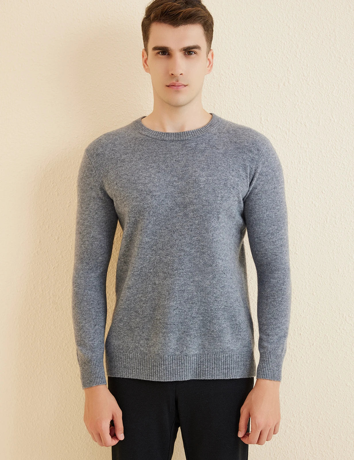 Sweater for Men 100% Merino Wool Knit Sweaters New Fall Winter Warm Long Sleeve Pullover Male Soft Jumper Korean Luxury Clothing