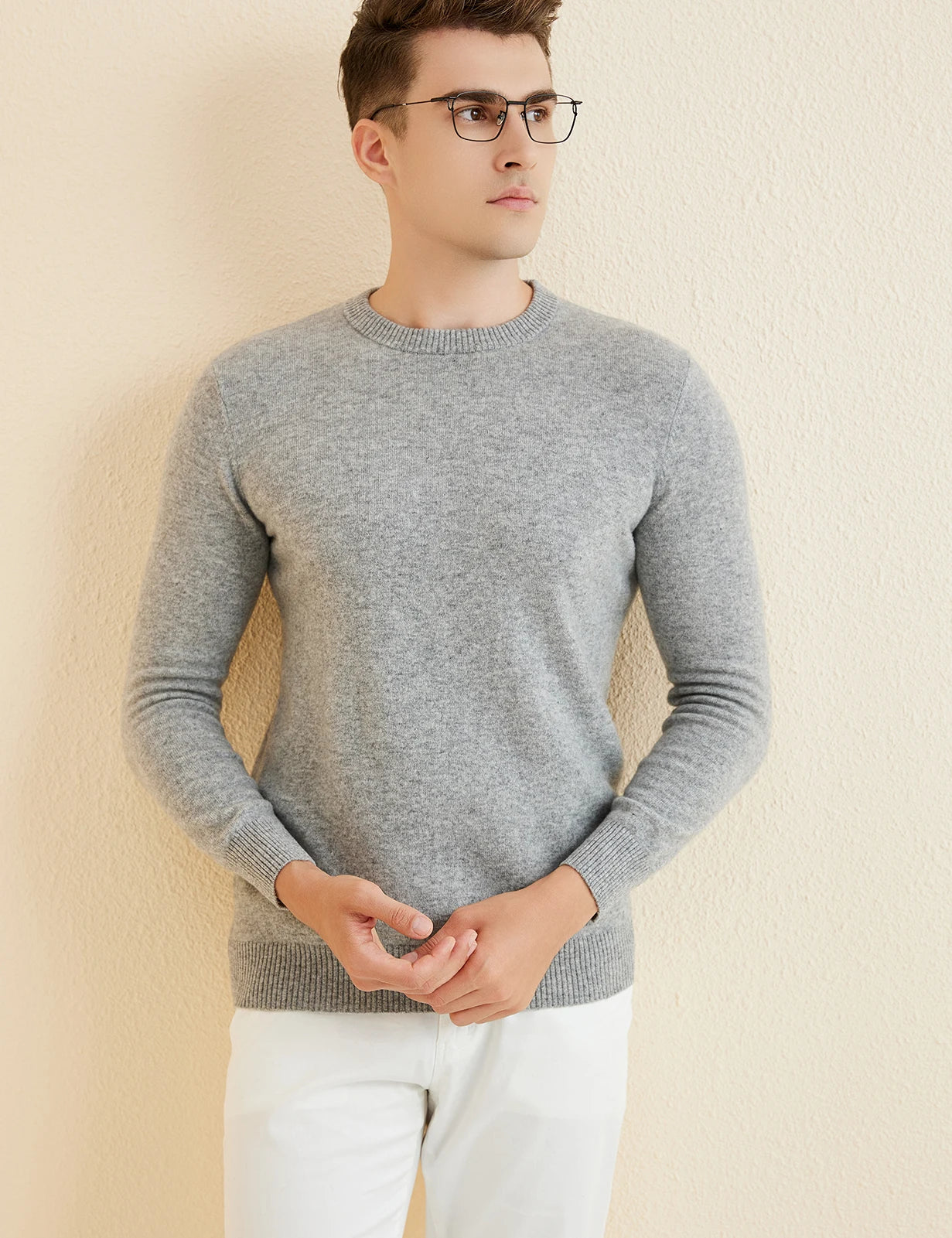 Sweater for Men 100% Merino Wool Knit Sweaters New Fall Winter Warm Long Sleeve Pullover Male Soft Jumper Korean Luxury Clothing