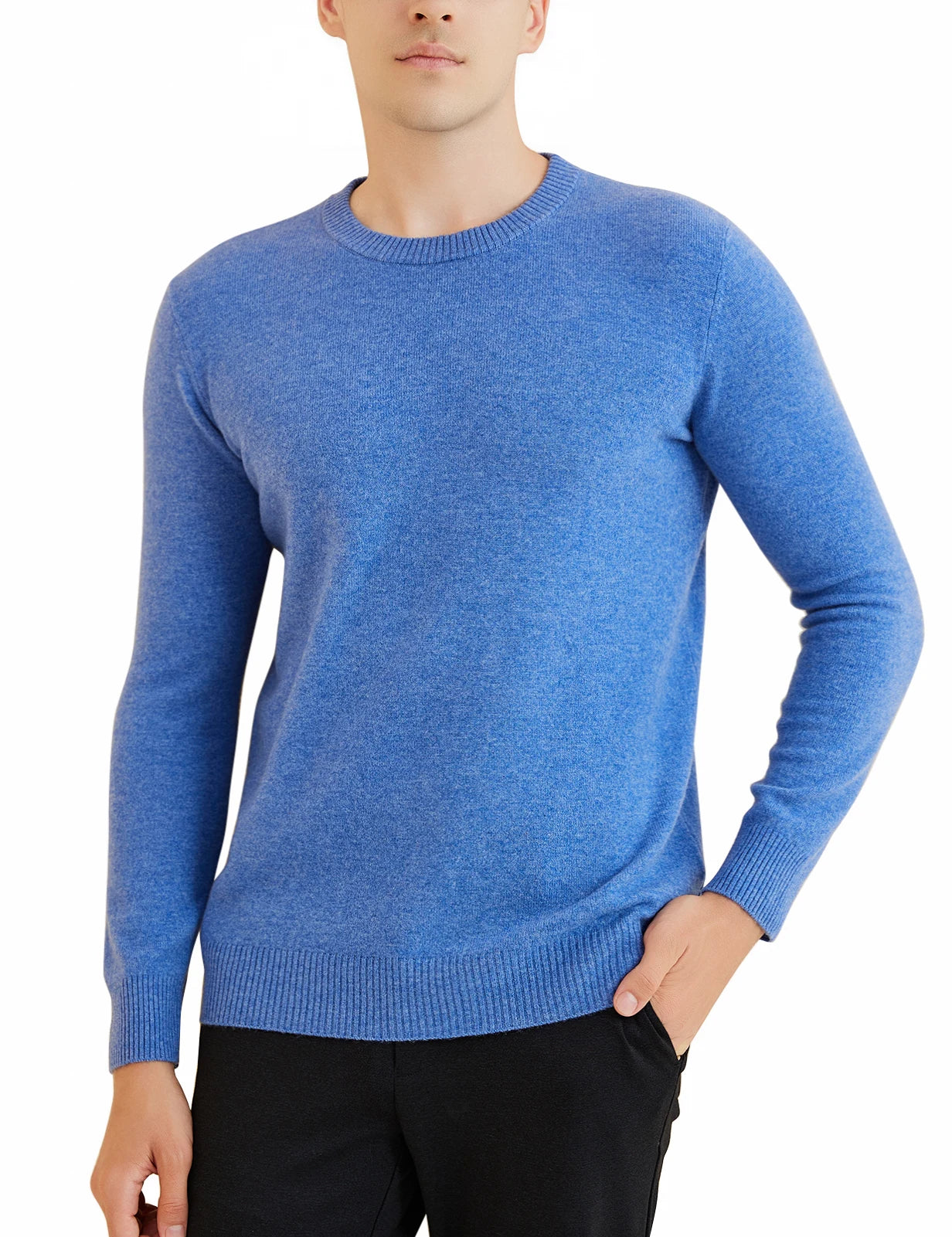 Sweater for Men 100% Merino Wool Knit Sweaters New Fall Winter Warm Long Sleeve Pullover Male Soft Jumper Korean Luxury Clothing