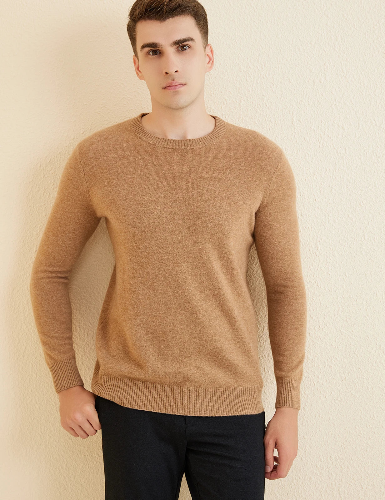 Sweater for Men 100% Merino Wool Knit Sweaters New Fall Winter Warm Long Sleeve Pullover Male Soft Jumper Korean Luxury Clothing