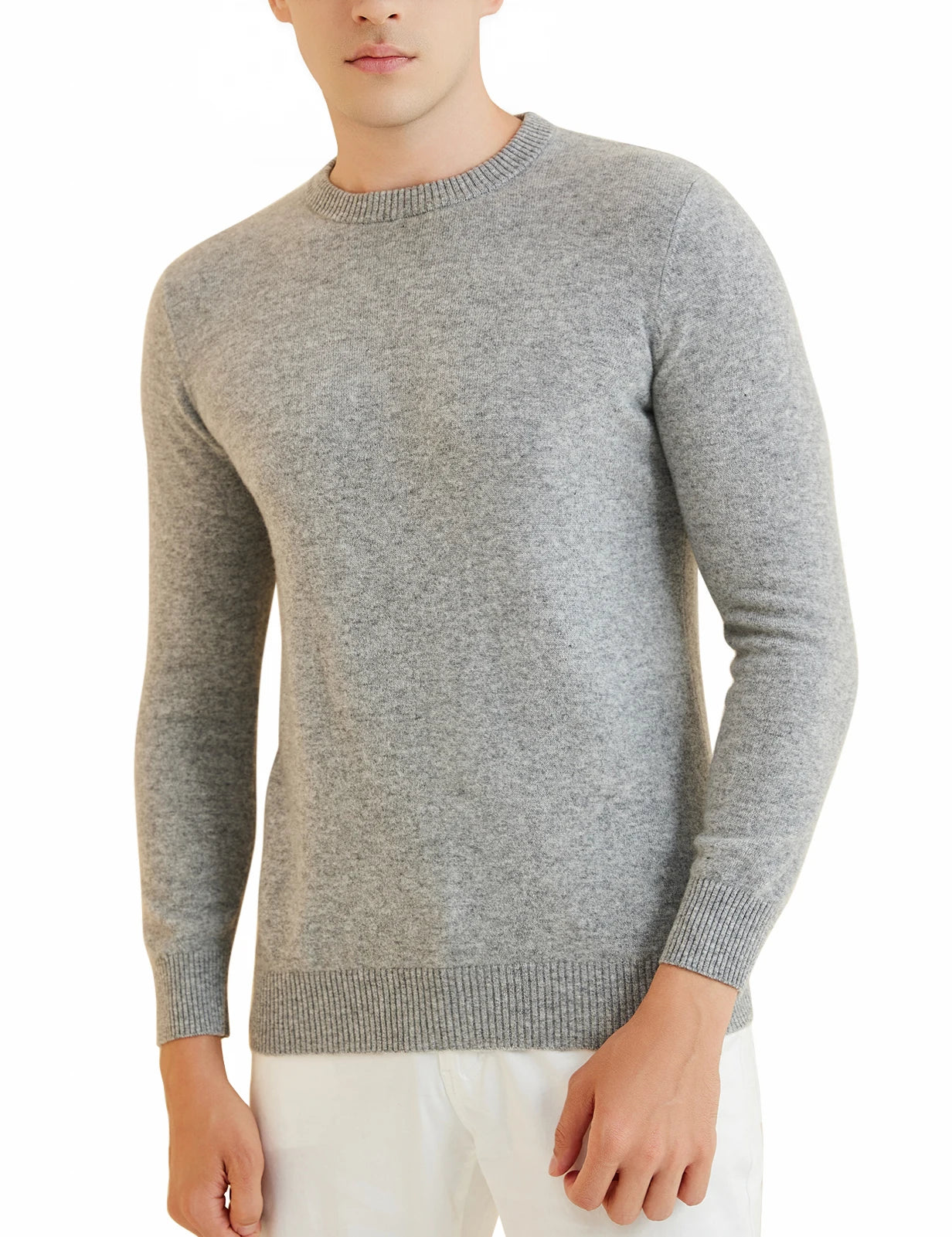 Sweater for Men 100% Merino Wool Knit Sweaters New Fall Winter Warm Long Sleeve Pullover Male Soft Jumper Korean Luxury Clothing