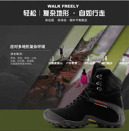 Cow Leather Men Winter Hiking Boots For Women Outdoor Waterproof Treeking Snow Shoes Climbing Mountain Hunting Walking Sneakers
