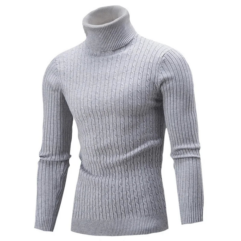 2025 Winter Men Warm Turtleneck Sweater Mens Rollneck Warm Knitted Sweater Keep Warm Men  Casual  Jumper Knit Woolen Sweater