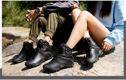 Cow Leather Men Winter Hiking Boots For Women Outdoor Waterproof Treeking Snow Shoes Climbing Mountain Hunting Walking Sneakers