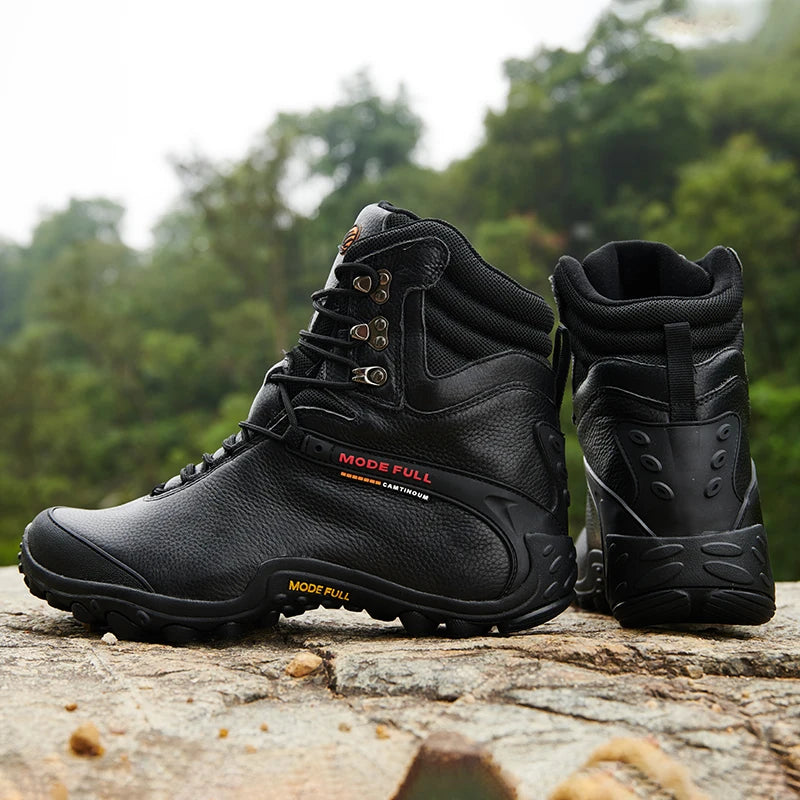 Cow Leather Men Winter Hiking Boots For Women Outdoor Waterproof Treeking Snow Shoes Climbing Mountain Hunting Walking Sneakers