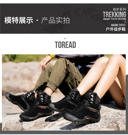 Cow Leather Men Winter Hiking Boots For Women Outdoor Waterproof Treeking Snow Shoes Climbing Mountain Hunting Walking Sneakers