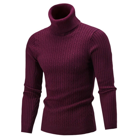 2025 Winter Men Warm Turtleneck Sweater Mens Rollneck Warm Knitted Sweater Keep Warm Men  Casual  Jumper Knit Woolen Sweater