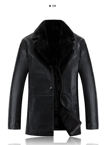 Men leather jackets New arrival Winter brand plus Velvet thick Warm Motorcycle Business Casual Mens Leather Jackets coats