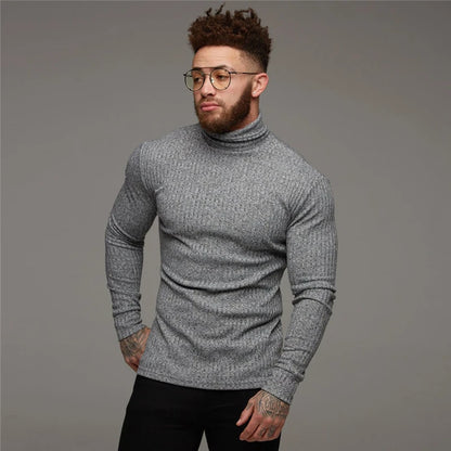 Winter Fashion Warm Hooded Sweaters Men Turtleneck Mens Sweaters Slim Fit Pullover Men Classic Sweter Man Knitwear Pull Homme