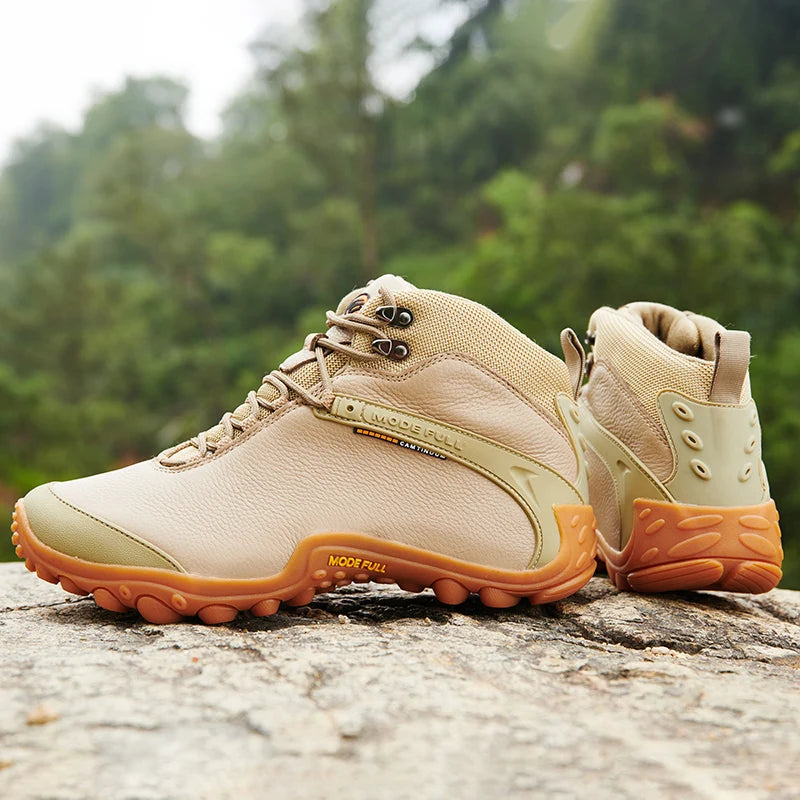 Cow Leather Men Winter Hiking Boots For Women Outdoor Waterproof Treeking Snow Shoes Climbing Mountain Hunting Walking Sneakers