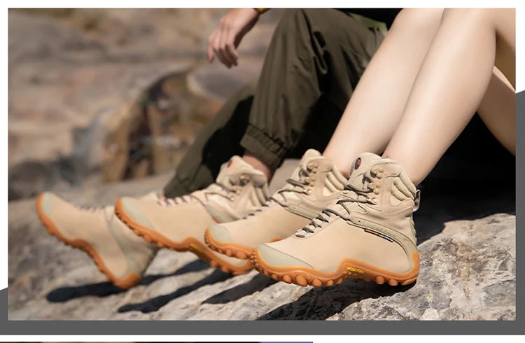 Cow Leather Men Winter Hiking Boots For Women Outdoor Waterproof Treeking Snow Shoes Climbing Mountain Hunting Walking Sneakers