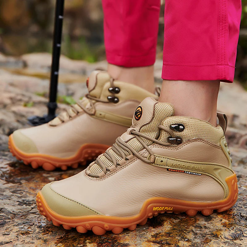 Cow Leather Men Winter Hiking Boots For Women Outdoor Waterproof Treeking Snow Shoes Climbing Mountain Hunting Walking Sneakers