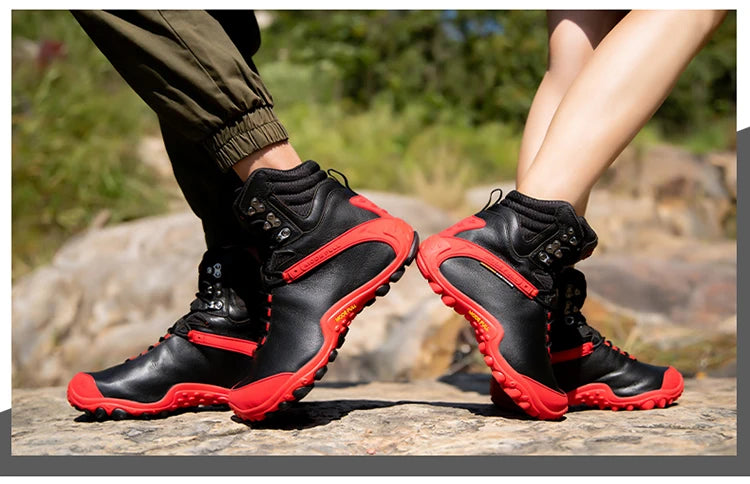 Cow Leather Men Winter Hiking Boots For Women Outdoor Waterproof Treeking Snow Shoes Climbing Mountain Hunting Walking Sneakers