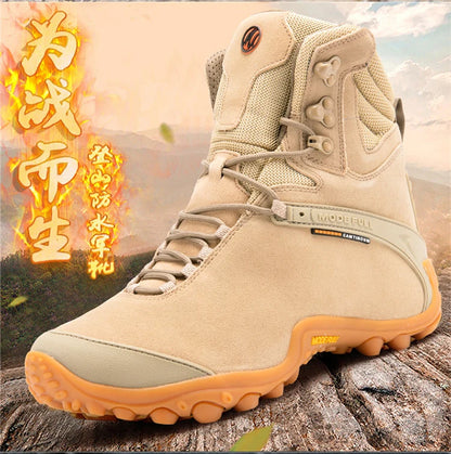 Cow Leather Men Winter Hiking Boots For Women Outdoor Waterproof Treeking Snow Shoes Climbing Mountain Hunting Walking Sneakers