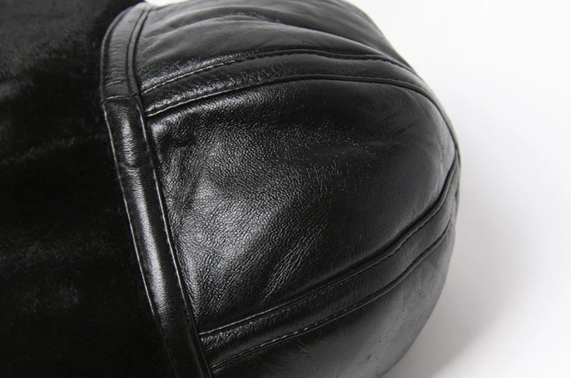 Wholesale New Fashion 2020 Hot Sale 100% High Quality Genuine Round Leather Hats Men Women Winter Warm Sheep leather Cap
