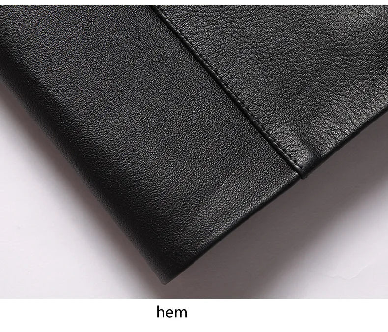 Men's Natural Cowhide Leather Jacket Lapel Middle-aged Dad Coat Spring Autumn Casual Classic Fit Leather Outerwear