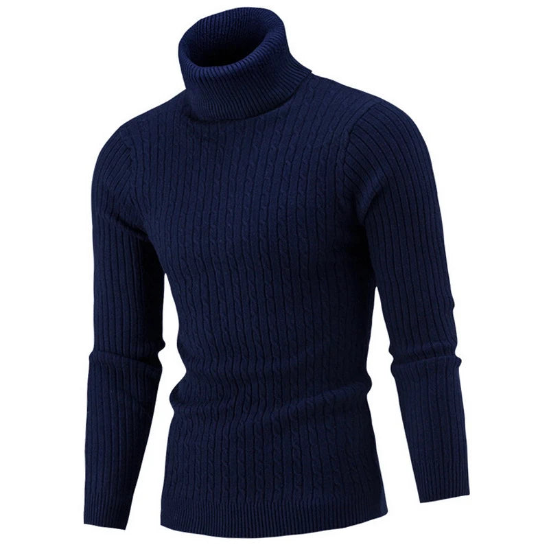 2025 Winter Men Warm Turtleneck Sweater Mens Rollneck Warm Knitted Sweater Keep Warm Men  Casual  Jumper Knit Woolen Sweater